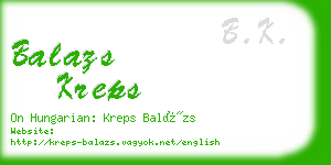 balazs kreps business card